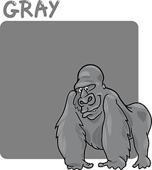 Image showing Color Gray and Gorilla Cartoon