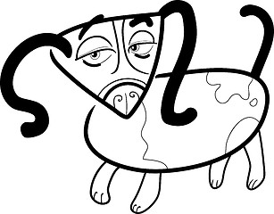 Image showing cartoon doodle of dog for coloring