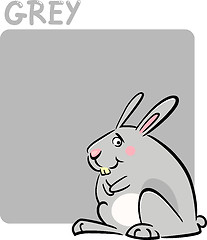 Image showing Color Grey and Rabbit Cartoon