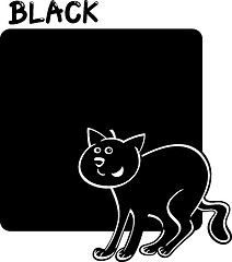 Image showing Color Black and Cat Cartoon