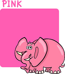 Image showing Color Pink and Elephant Cartoon