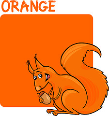 Image showing Color Orange and Squirrel Cartoon