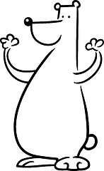 Image showing cartoon doodle of bear for coloring