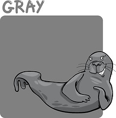 Image showing Color Gray and Seal Cartoon