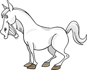 Image showing Cartoon Gray Horse