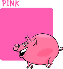 Image showing Color Pink and Pig Cartoon