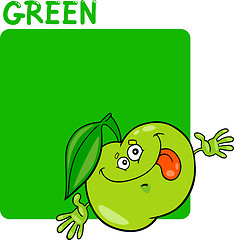 Image showing Color Green and Apple Cartoon