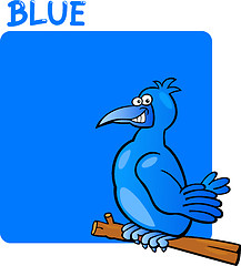 Image showing Color Blue and Bird Cartoon