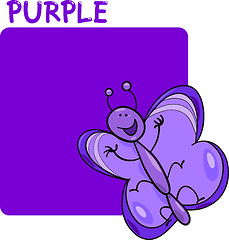 Image showing Color Purple and Butterfly Cartoon