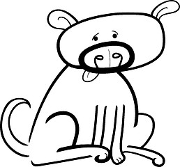 Image showing cartoon doodle of dog for coloring