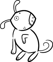 Image showing cartoon doodle of dog for coloring