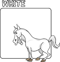 Image showing Color White and Horse Cartoon