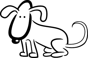 Image showing cartoon doodle of dog for coloring