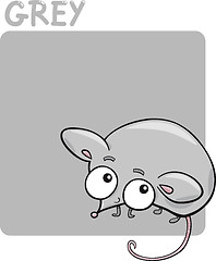 Image showing Color Grey and Mouse Cartoon