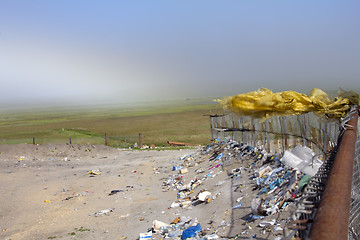 Image showing Garbage dump and green distances