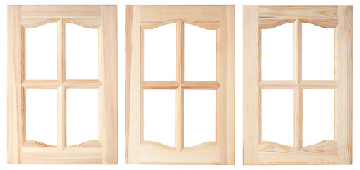 Image showing Three unpainted furniture doors