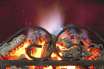 Image showing Flame in the fireplace