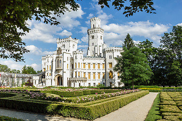 Image showing Famous white castle Hluboka nad Vltavou