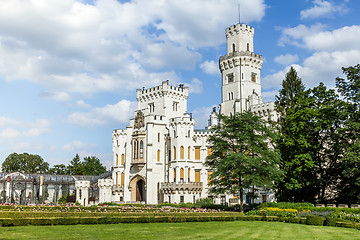 Image showing Famous white castle Hluboka nad Vltavou