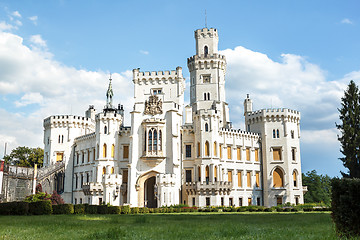 Image showing Famous white castle Hluboka nad Vltavou