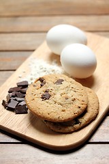 Image showing chocolate chip cookie baking