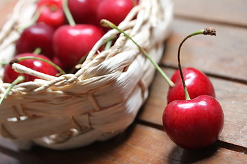 Image showing cherries in a bag