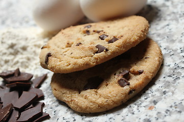 Image showing chocolate chip cookies baking