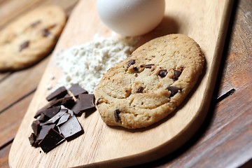 Image showing chocolate chip cookie baking