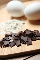 Image showing chocolate chip cookie baking ingredients