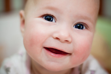 Image showing smiling happy baby face close-up