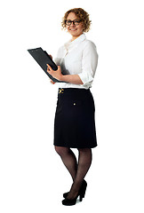 Image showing Businesswoman with a document folder