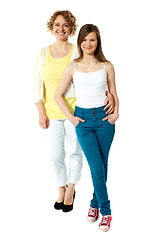 Image showing Full length portrait of mum and daughter