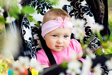 Image showing bright closeup portrait of adorable baby