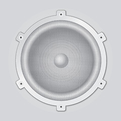 Image showing Silver speaker closeup