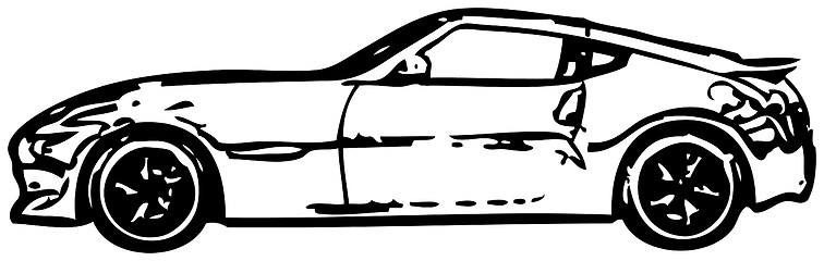 Image showing Sports car - rough monochrome 