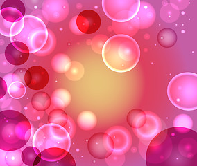 Image showing background with pink and orange bubbles