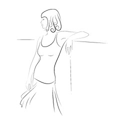 Image showing sketch of the posing woman