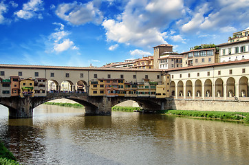 Image showing View of Ponte Vecchio, Old Bridge in Florence