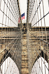 Image showing Architectural Detail of Brooklyn Bridge in New York City