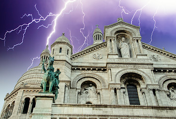 Image showing Stormy Weather above Sacre Coeur in Paris