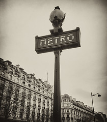 Image showing Metro Sign, Symbol of Paris