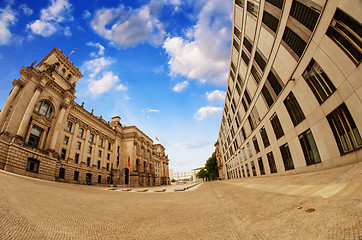 Image showing Buildings along Spree River in Berlin beside the Bodemuseum 