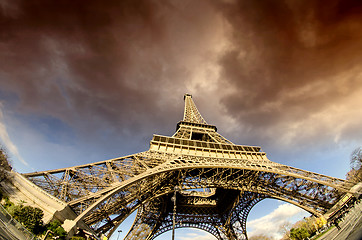 Image showing Bad Weather approaching Eiffel Tower