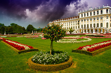 Image showing Schoenbrunn Castle and Garden in Summer, Vienna