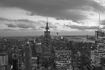 Image showing Sunset over New York City Skyscrapers