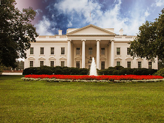 Image showing White House with Gardens and Sky