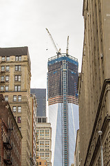 Image showing Urban skyscrapers, New York City skyline. Manhattan