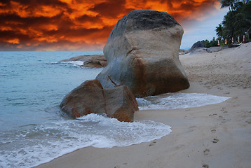 Image showing Storm approaching Lamui Beach in Koh-Samui