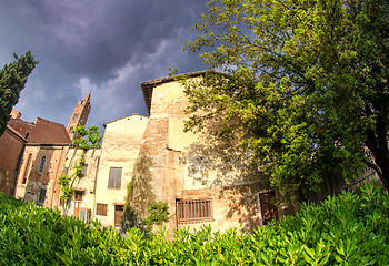 Image showing Typical Homes of Pisa and Vegetation