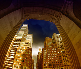 Image showing Skyscrapers and Dramatic Sky